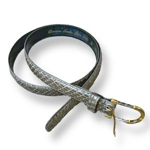 Vintage 80s green snakeskin belt